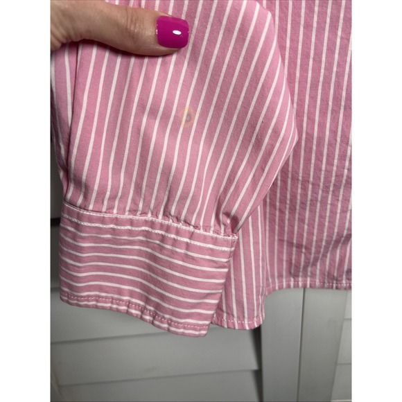 LoveShackFancy x GAP Organic Cotton Striped Cropped Button Down Top Size Large - Picture 10 of 10